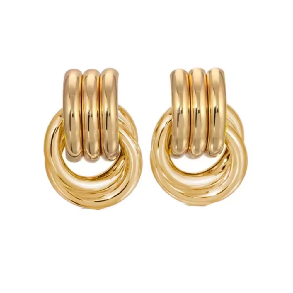 Chunky hoop earrings High-quality gold plated - Picture 6 of 14